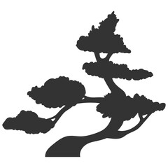 Bonsai silhouette vector illustration isolated on a white background.