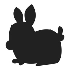 Rabbit black silhouette vector farm animal sign isolated on a white background.