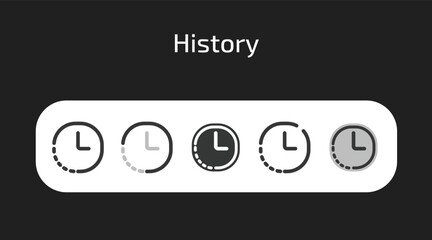 History icons in 5 different styles as vector - obrazy, fototapety, plakaty