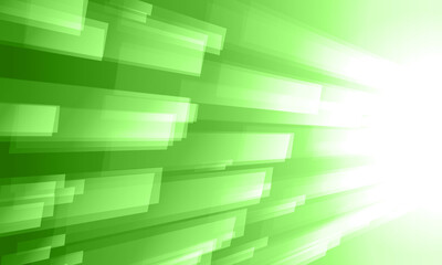 Fototapeta premium Abstract green light rays background with glowing rectangular shapes. Abstract futuristic background.