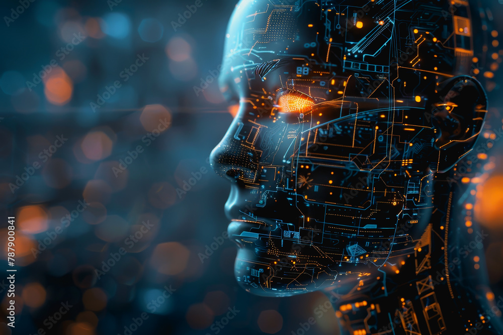 Poster abstract ai learning technology, big data learning