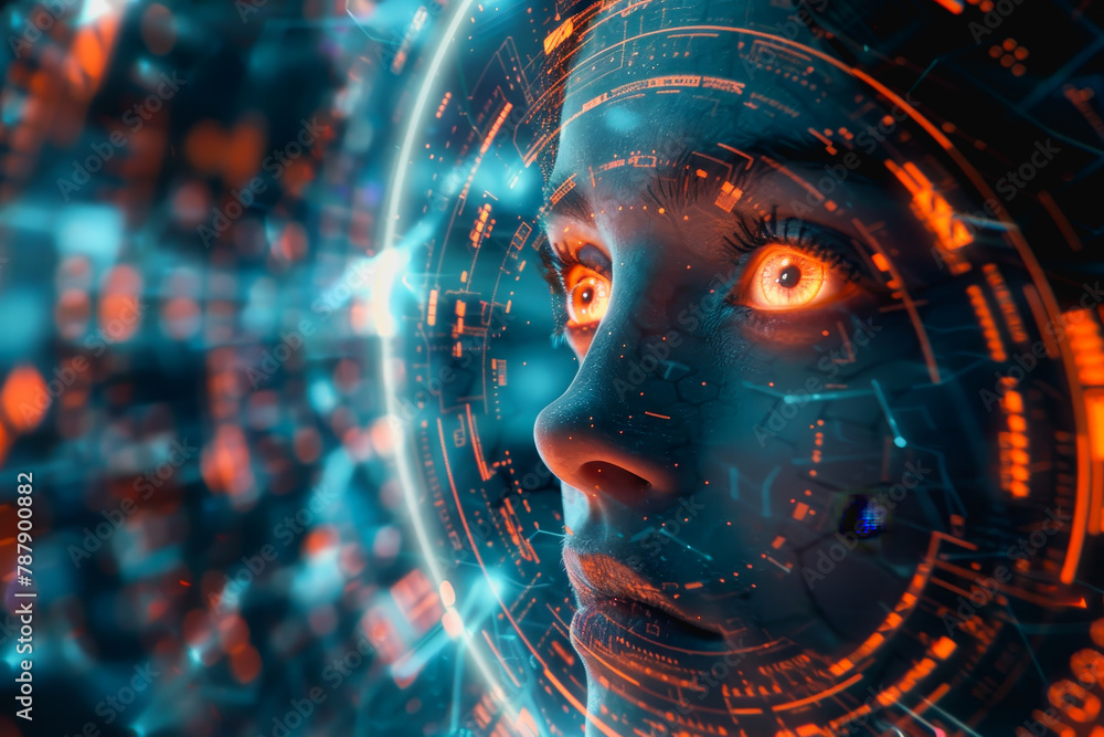 Poster abstract ai learning technology, big data learning