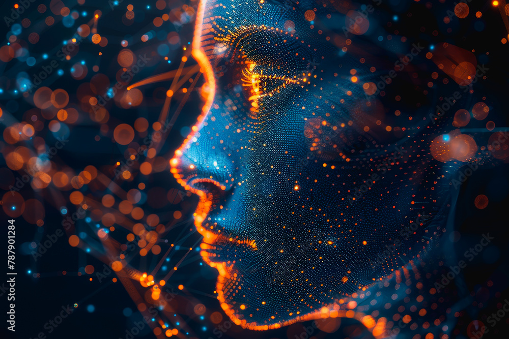 Poster abstract ai learning technology, big data learning
