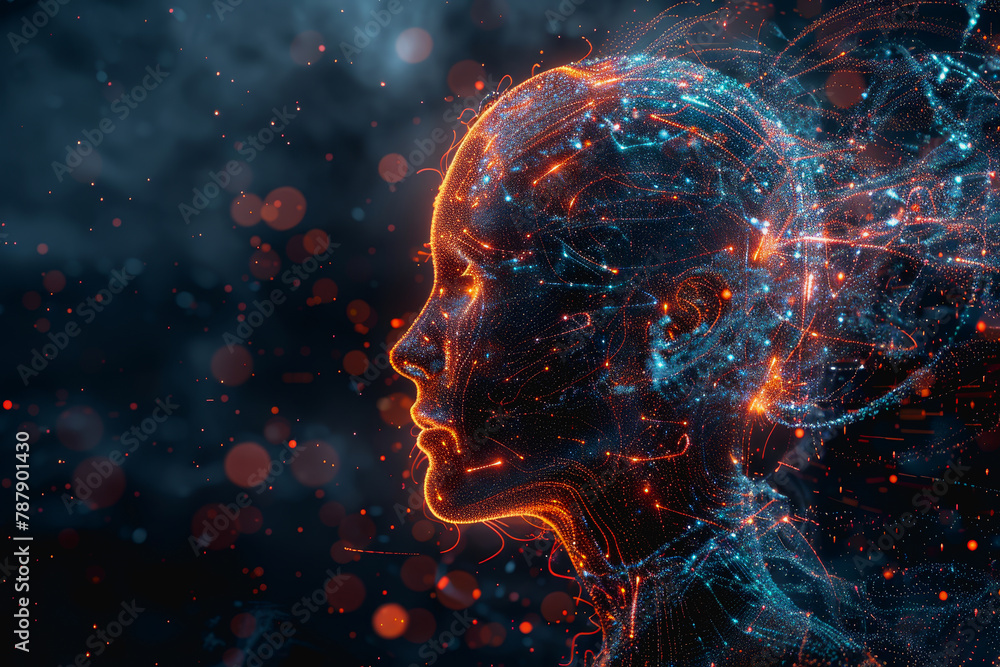 Poster abstract ai learning technology, big data learning