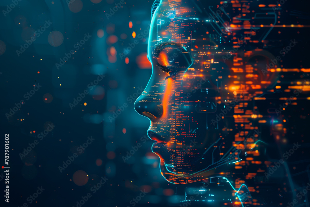 Poster abstract ai learning technology, big data learning