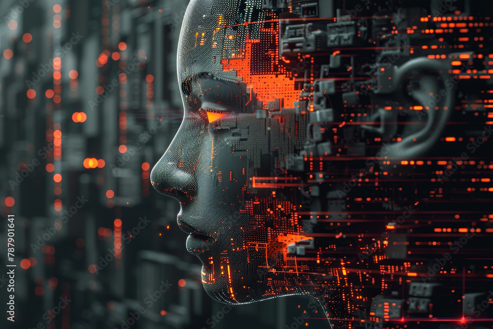 Poster abstract ai learning technology, big data learning