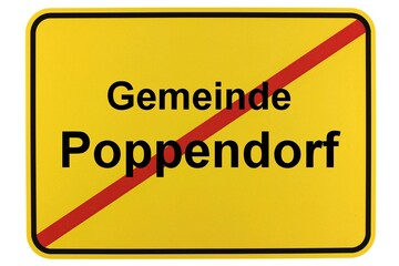 Illustration eines Ortsschildes der Gemeinde Poppendorf in Mecklenburg-Vorpommern