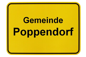 Illustration eines Ortsschildes der Gemeinde Poppendorf in Mecklenburg-Vorpommern