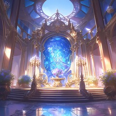 Stately Palace Chamber: The Ultimate Throne Room for Majesty and Sovereignty - obrazy, fototapety, plakaty
