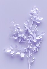 A white flower with purple petals is shown on a purple background