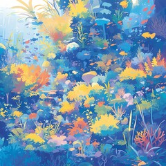 Obraz na płótnie Canvas Aquatic Wonderland: Exploring the Colors and Life of a Vibrant Coral Reef