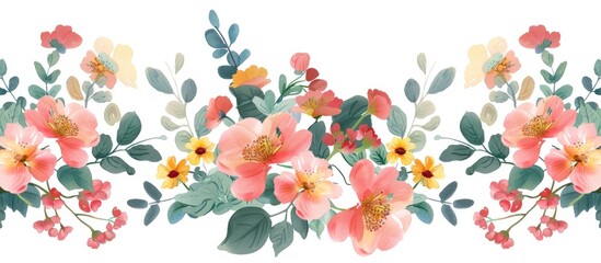 Floral border with a lovely flower pattern.