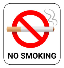 No smoking sign icon. Stop cigarette symbol. Vector