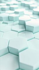 Obraz premium Detailed close up of a wall constructed entirely of hexagonal tiles forming a unique and geometric pattern.
