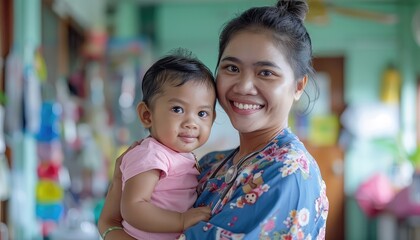 Obraz premium Maternal and Child Health, Highlight the importance of maternal and child health care, from prenatal care and childbirth to pediatric check-ups and childhood vaccinations