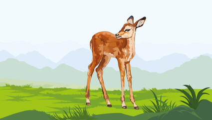 A baby deer stands © Amzad