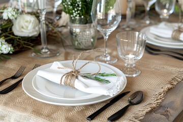 Fototapeta premium Rustic wedding table decor
