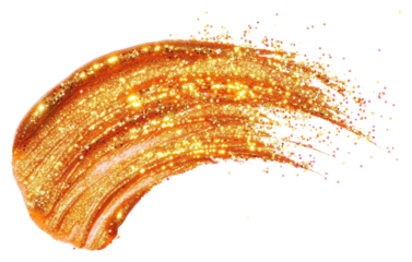 PNG Orange brush strokes glitter white background vibrant color.
