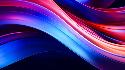 Fototapeta premium Colorful motion elements with neon led illumination. Abstract futuristic background. Wavy background