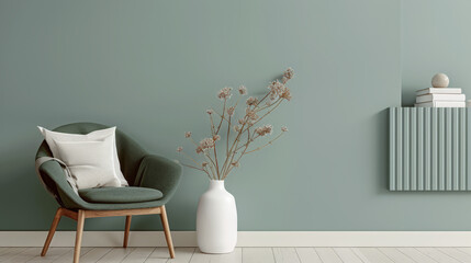 Elegant home design interiors. Minimalist modern composition in clean colors.