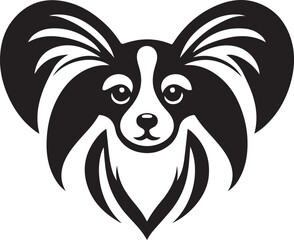papillon dog as a simple logo, Adobe Illustrator Artwork