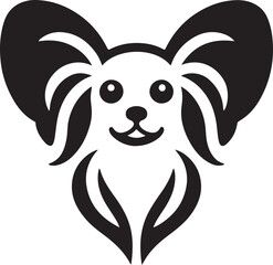 papillon dog as a simple logo, Adobe Illustrator Artwork