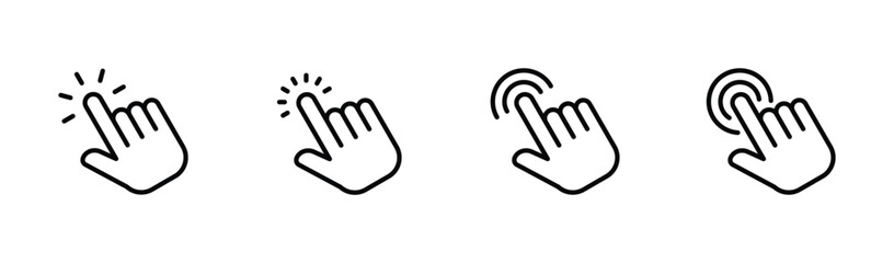 hand clicks icon set. pointer icon vectors