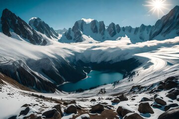 A vast expanse of alpine beauty, a panoramic revelation of nature's splendor.