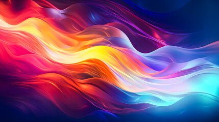 Obraz premium Colorful motion elements with neon led illumination. Abstract futuristic background. Wavy background