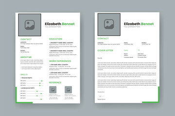 Resume and Cover Letter Layout Template Set