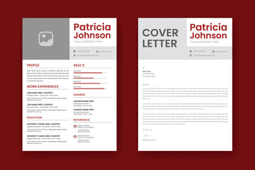 Resume and Cover Letter Layout Template Set - obrazy, fototapety, plakaty