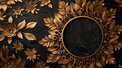 Round decorative frame. Modern floral ornament. Lace pattern. - obrazy, fototapety, plakaty