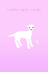 かわいい子羊　未年　年賀状デザイン
