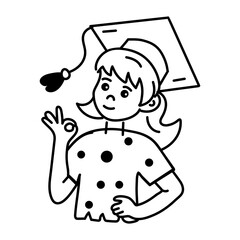 A well-designed doodle icon of valedictorian 