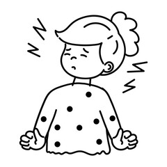 Here’s a doodle icon of nervous girl