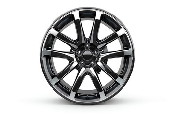 Obraz premium Sharp image of car alloy wheel, isolated on white.