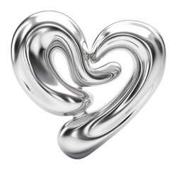 PNG  A heart silver jewelry shape