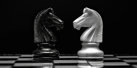 Chess Board With Horse Head. Generative AI