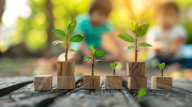 A visual representation of child development concept, showcasing the stages of childrens growth and the progression of healthy cognitive development through educational and playful activities.