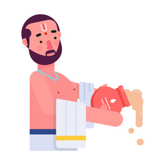 A flat character icon of hindu worship 