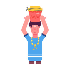 Thaipusam flat character icon is up for premium use 