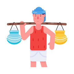 Get this flat character icon of indian labour  - obrazy, fototapety, plakaty