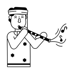 Obraz premium An editable glyph character icon of flautist