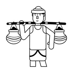 Get this glyph character icon of indian labour  - obrazy, fototapety, plakaty