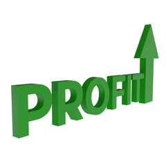 3d render arrow and profit icon. sales profit concept, business is on the rise