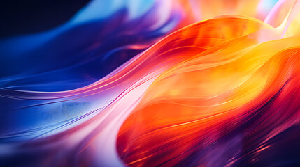 Fototapeta premium Wavy background made of abstract fluid design in intense colors. Vector illustration.