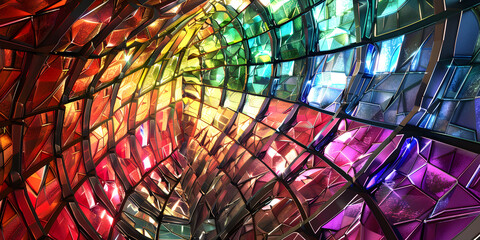 Multi color Round Stained Glass background , stained glass window with a lot of colors wallpaper ,Dark Atmosphere in Stained Glass Art, Stained glass texture, cracked colored glass 