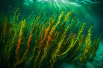 Fototapeta na wymiar a breathtaking underwater scene, capturing the vibrant hues of swaying seagrasses.