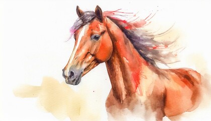 Obraz na płótnie Canvas A watercolor painting of a horse