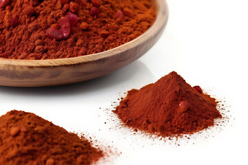 Pile of red paprika isolated on white background, clipping Generative AI